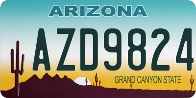 AZ license plate AZD9824