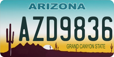 AZ license plate AZD9836