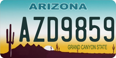 AZ license plate AZD9859