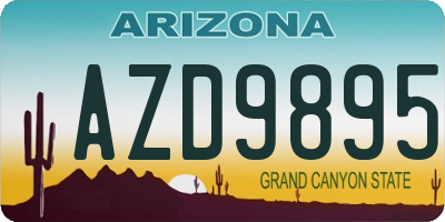 AZ license plate AZD9895