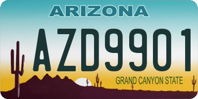 AZ license plate AZD9901