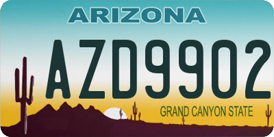 AZ license plate AZD9902