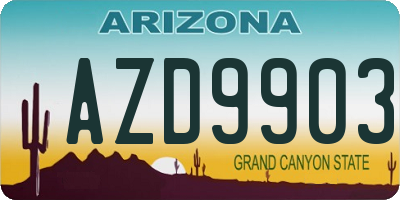 AZ license plate AZD9903