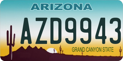 AZ license plate AZD9943