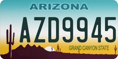 AZ license plate AZD9945