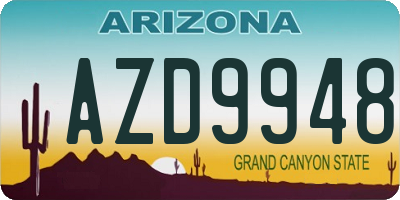 AZ license plate AZD9948