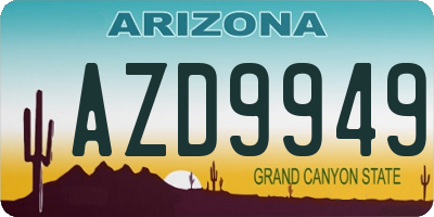 AZ license plate AZD9949