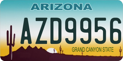 AZ license plate AZD9956