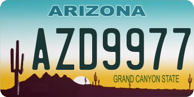 AZ license plate AZD9977