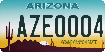 AZ license plate AZE0004
