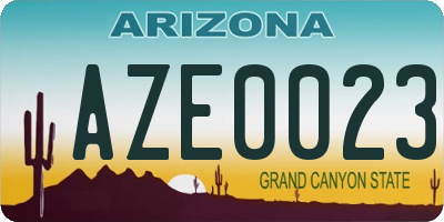 AZ license plate AZE0023