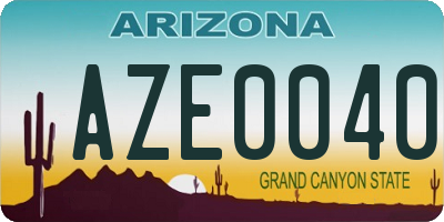 AZ license plate AZE0040