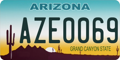 AZ license plate AZE0069