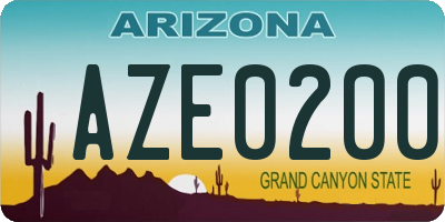 AZ license plate AZE0200