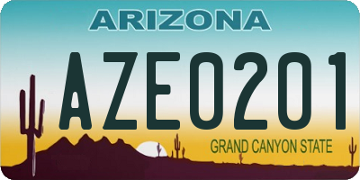 AZ license plate AZE0201