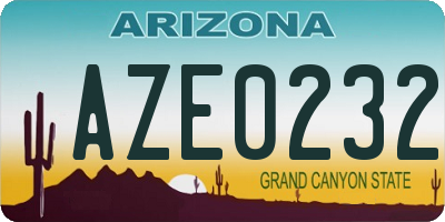 AZ license plate AZE0232