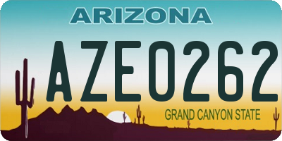 AZ license plate AZE0262