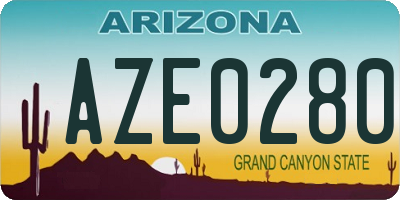 AZ license plate AZE0280