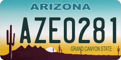 AZ license plate AZE0281