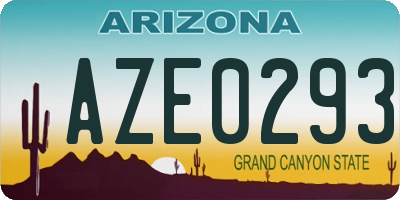 AZ license plate AZE0293
