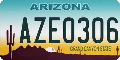 AZ license plate AZE0306