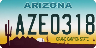AZ license plate AZE0318
