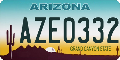 AZ license plate AZE0332