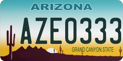 AZ license plate AZE0333