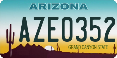 AZ license plate AZE0352