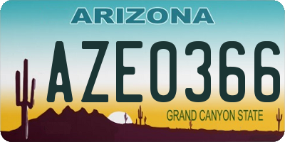 AZ license plate AZE0366