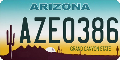 AZ license plate AZE0386