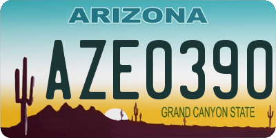 AZ license plate AZE0390