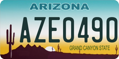 AZ license plate AZE0490
