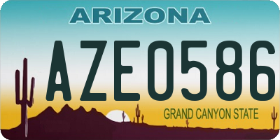 AZ license plate AZE0586