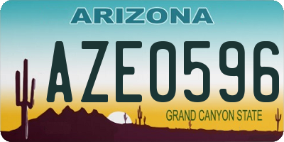 AZ license plate AZE0596
