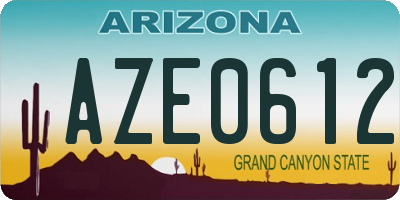 AZ license plate AZE0612
