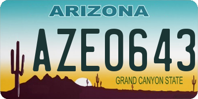 AZ license plate AZE0643