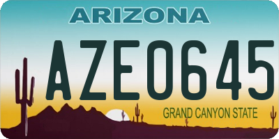 AZ license plate AZE0645