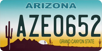 AZ license plate AZE0652