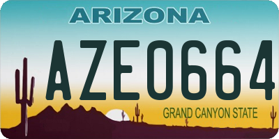 AZ license plate AZE0664
