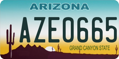AZ license plate AZE0665
