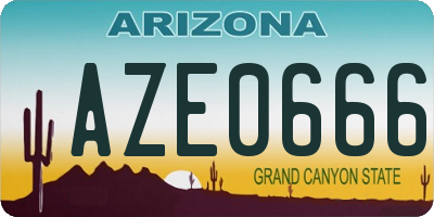 AZ license plate AZE0666