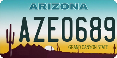 AZ license plate AZE0689
