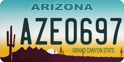AZ license plate AZE0697