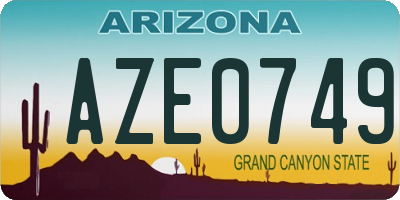 AZ license plate AZE0749