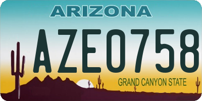 AZ license plate AZE0758