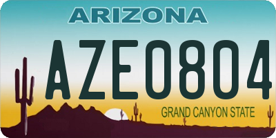 AZ license plate AZE0804