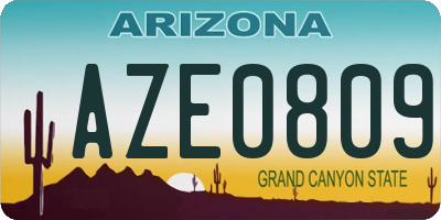 AZ license plate AZE0809