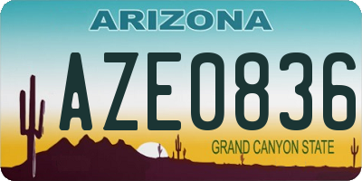 AZ license plate AZE0836