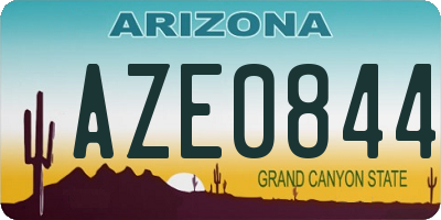 AZ license plate AZE0844